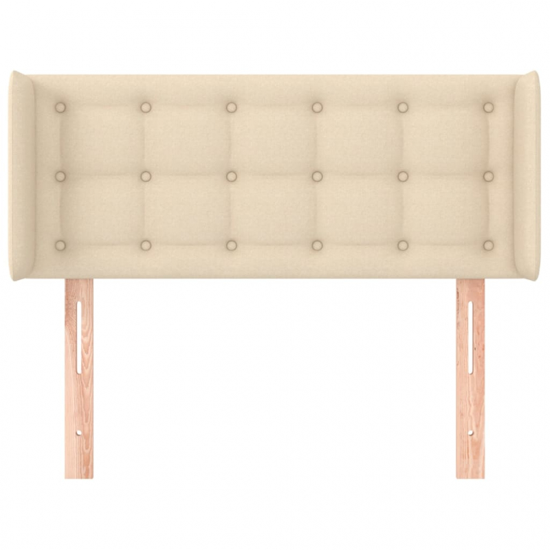 Kopfteil mit Ohren Creme 93x16x78/88 cm Stoff