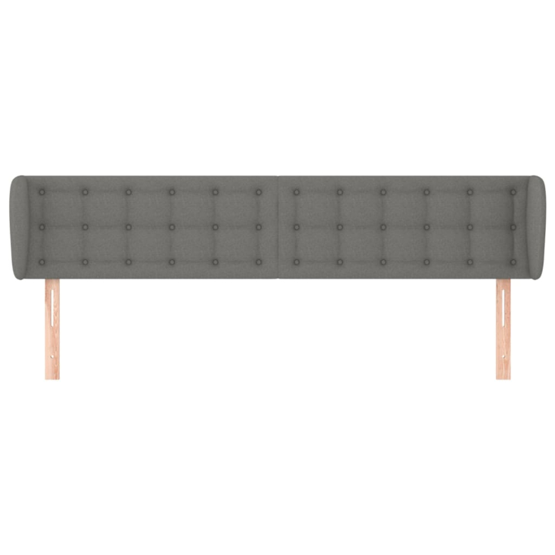 Kopfteil mit Ohren Dunkelgrau 183x16x78/88 cm Stoff