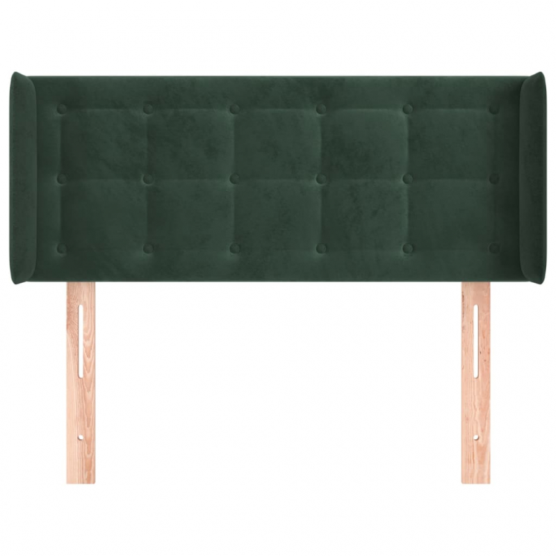 Kopfteil mit Ohren Dunkelgrün 103x16x78/88 cm Samt