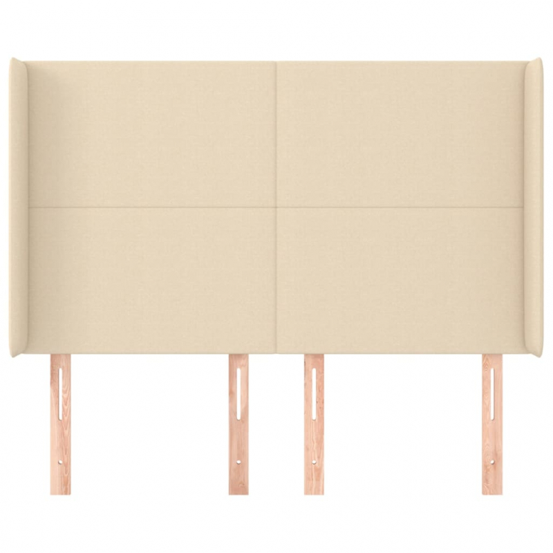 Kopfteil mit Ohren Creme 147x16x118/128 cm Stoff