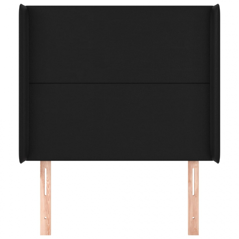 Kopfteil mit Ohren Schwarz 93x16x118/128 cm Kunstleder