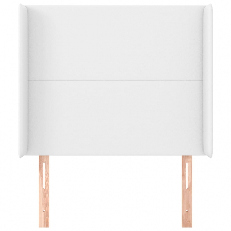 Kopfteil mit Ohren Weiß 93x16x118/128 cm Kunstleder