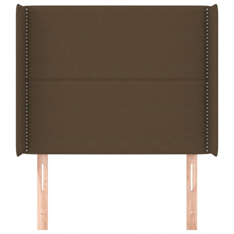 Kopfteil mit Ohren Dunkelbraun 93x16x118/128 cm Stoff