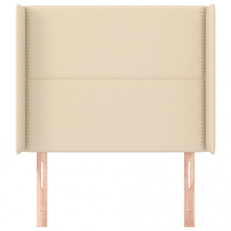 Kopfteil mit Ohren Creme 93x16x118/128 cm Stoff