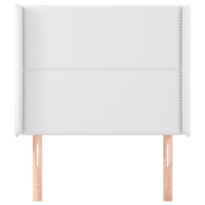 Kopfteil mit Ohren Weiß 103x16x118/128 cm Kunstleder