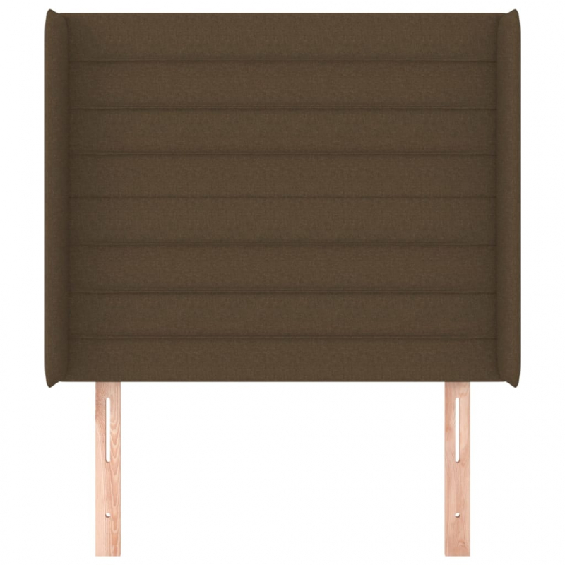 Kopfteil mit Ohren Dunkelbraun 83x16x118/128 cm Stoff