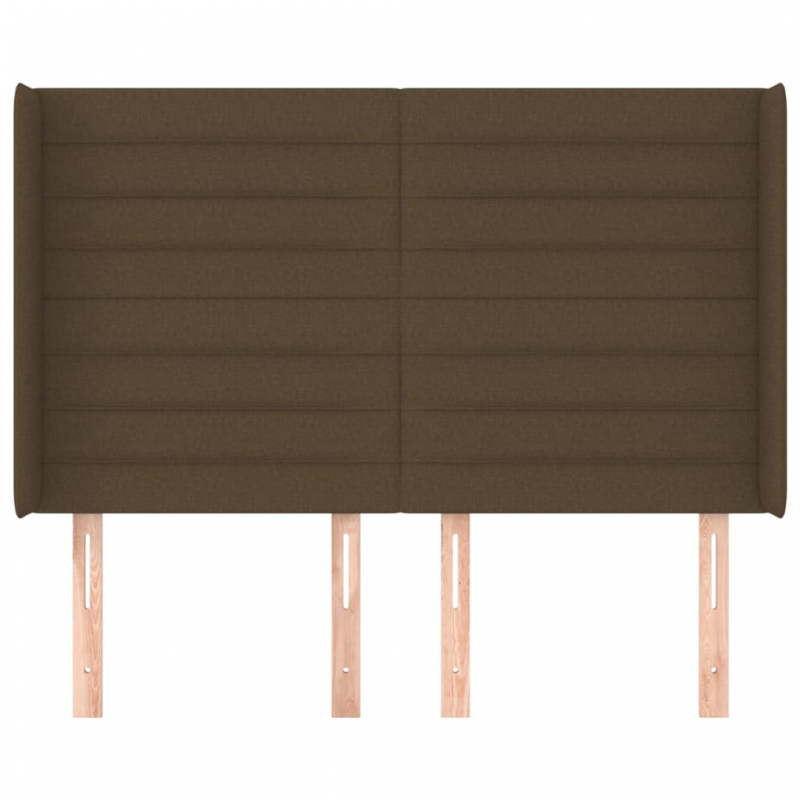 Kopfteil mit Ohren Dunkelbraun 147x16x118/128 cm Stoff