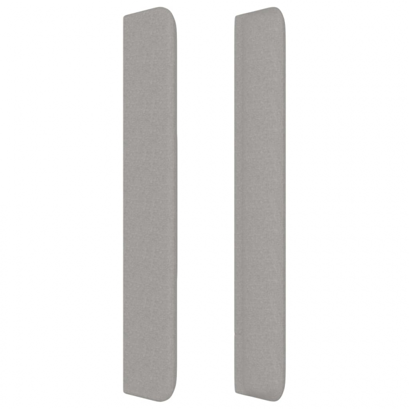 Kopfteil mit Ohren Hellgrau 203x16x118/128 cm Stoff