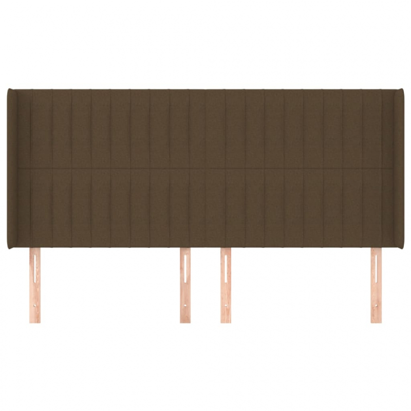 Kopfteil mit Ohren Dunkelbraun 203x16x118/128 cm Stoff