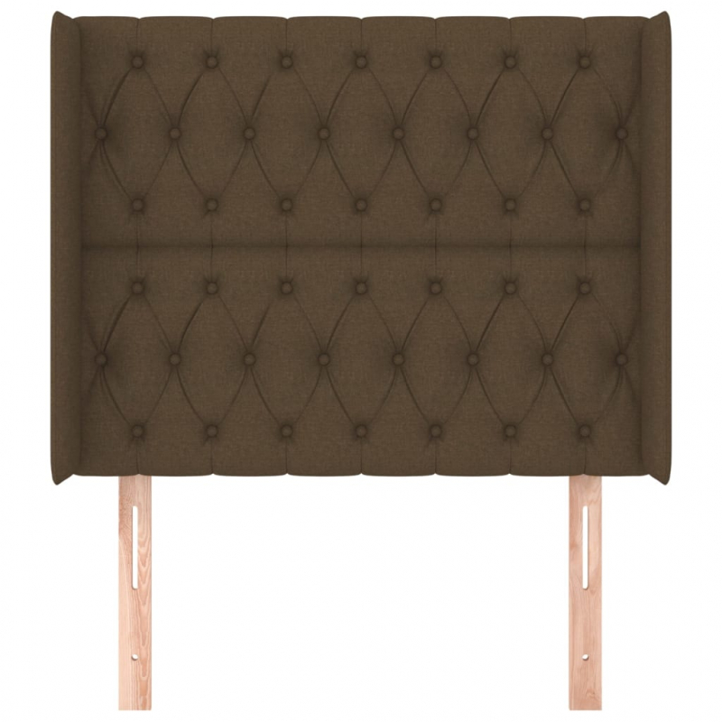 Kopfteil mit Ohren Dunkelbraun 93x16x118/128 cm Stoff