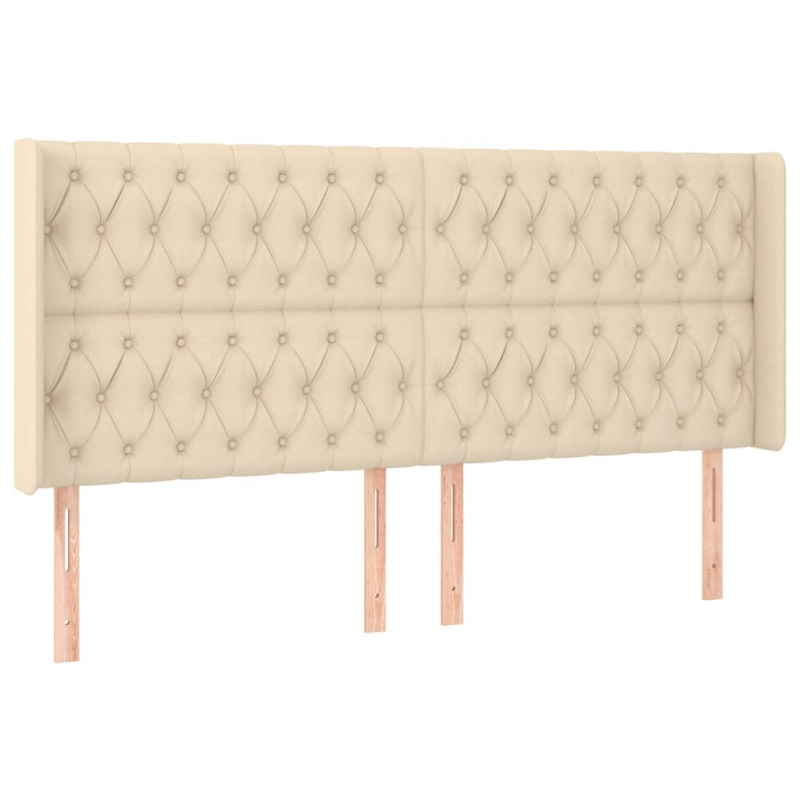 Kopfteil mit Ohren Creme 203x16x118/128 cm Stoff