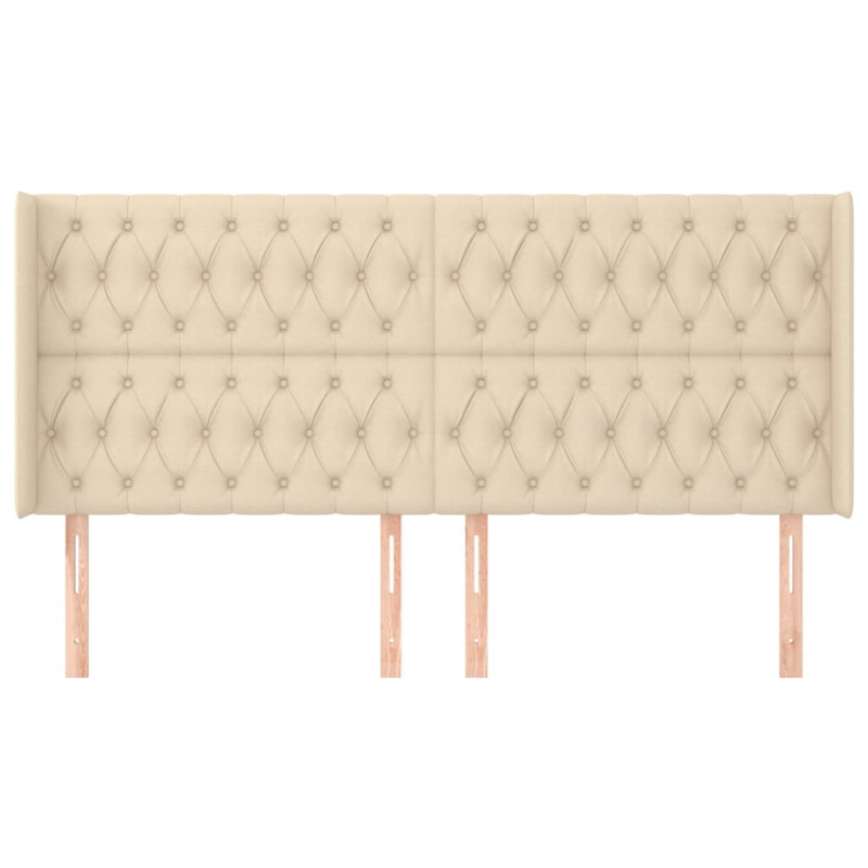 Kopfteil mit Ohren Creme 203x16x118/128 cm Stoff