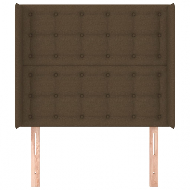 Kopfteil mit Ohren Dunkelbraun 83x16x118/128 cm Stoff