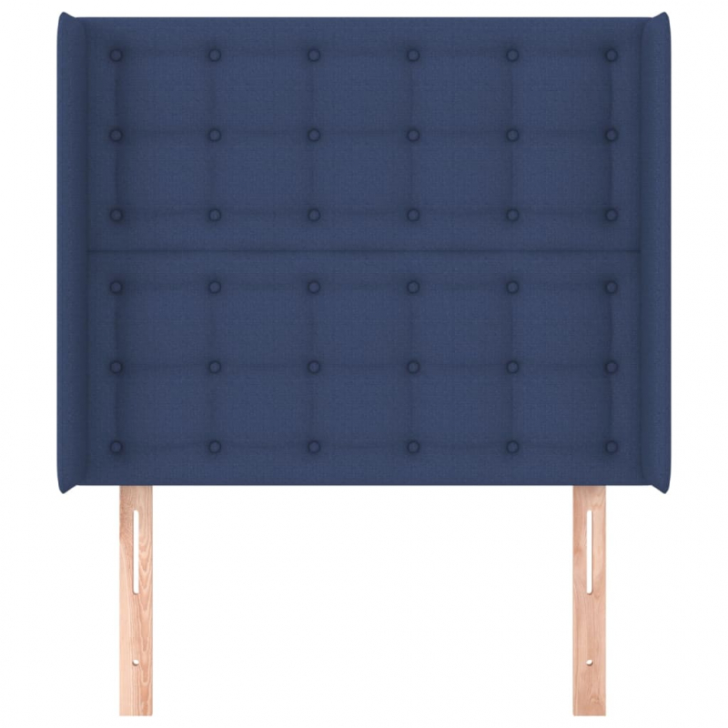 Kopfteil mit Ohren Blau 83x16x118/128 cm Stoff