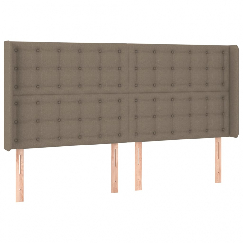 Kopfteil mit Ohren Taupe 183x16x118/128 cm Stoff