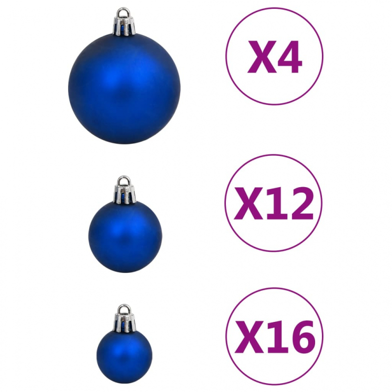 111-tlg. Weihnachtskugel-Set Blau Polystyrol