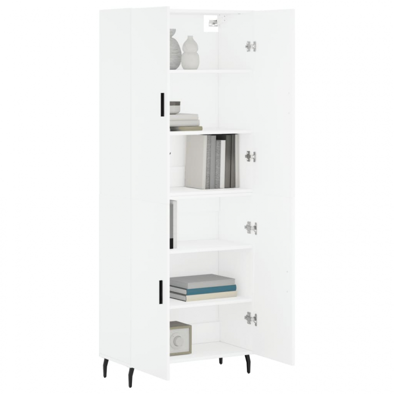 Highboard Weiß 69,5x34x180 cm Holzwerkstoff