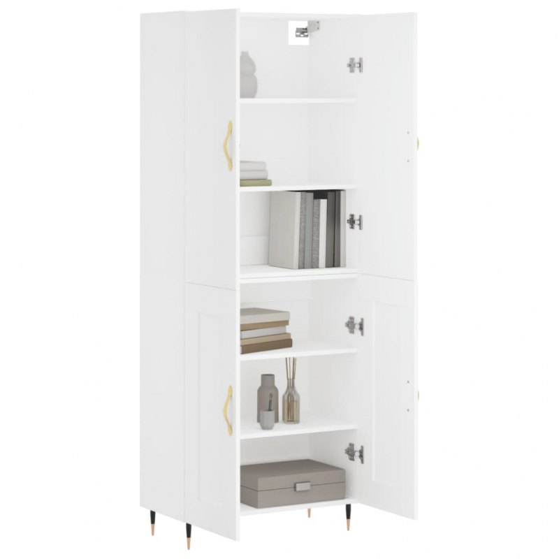 Highboard Weiß 69,5x34x180 cm Holzwerkstoff