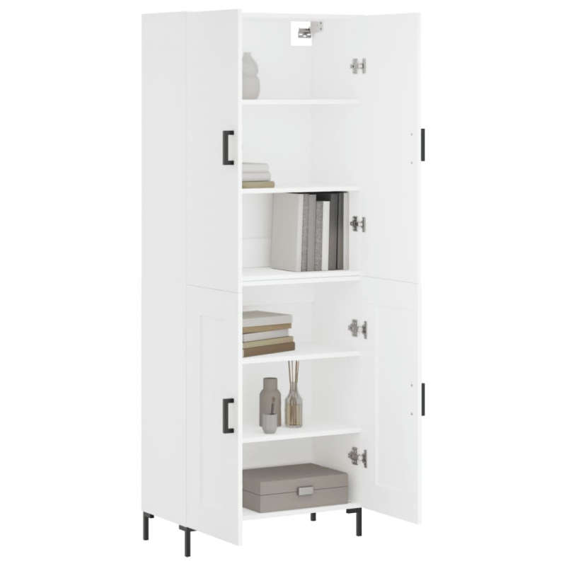 Highboard Weiß 69,5x34x180 cm Holzwerkstoff