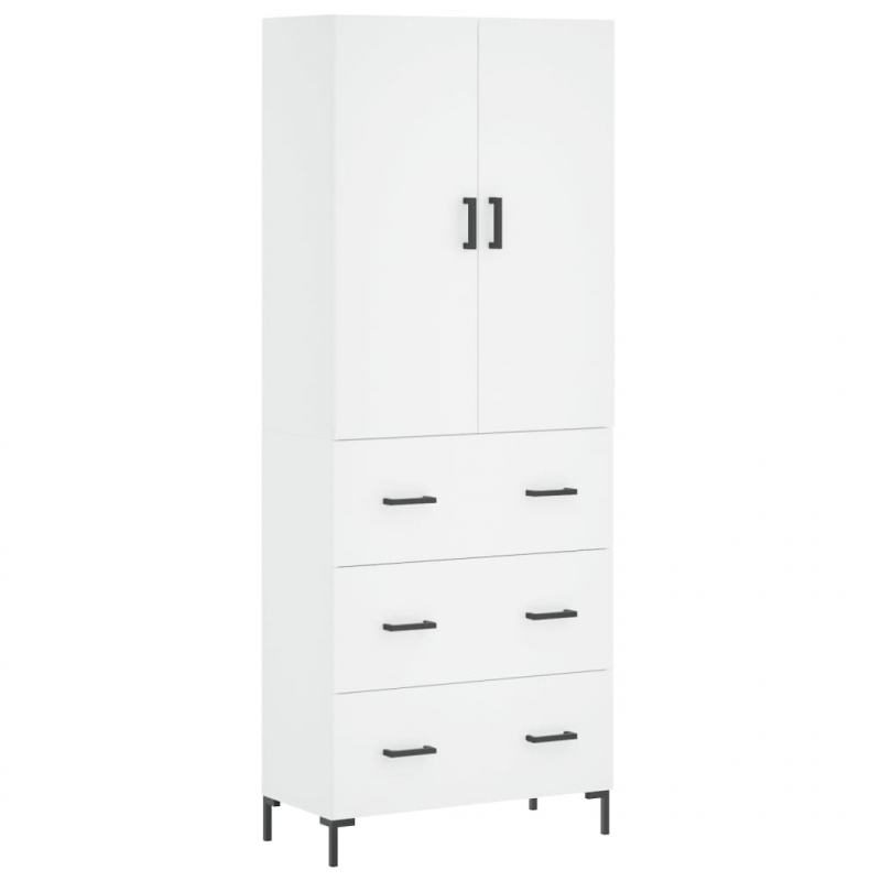 Highboard Weiß 69,5x34x180 cm Holzwerkstoff