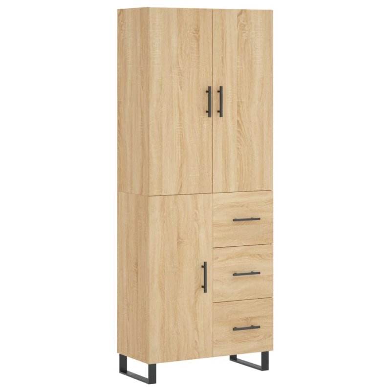 Highboard Sonoma-Eiche 69,5x34x180 cm Holzwerkstoff