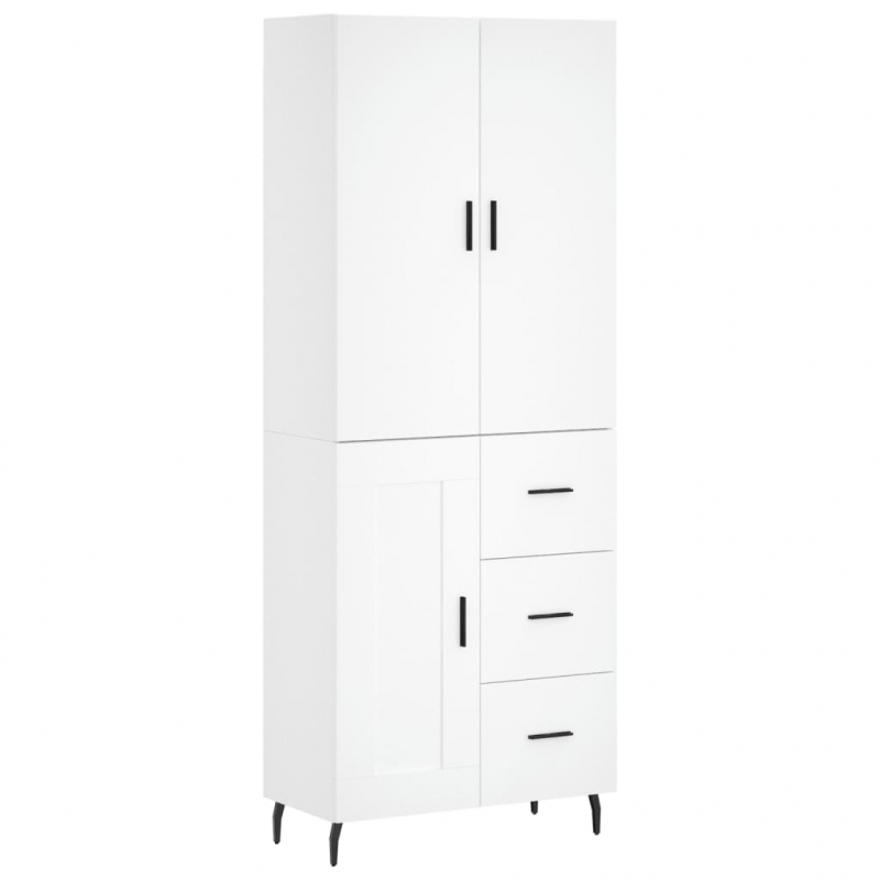 Highboard Weiß 69,5x34x180 cm Holzwerkstoff