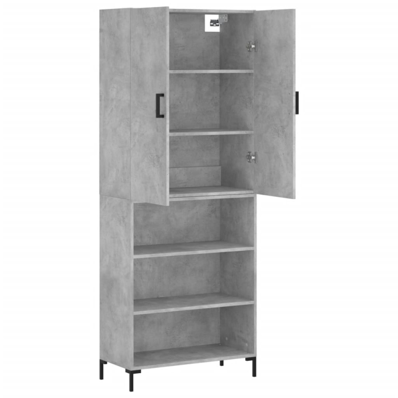 Highboard Betongrau 69,5x34x180 cm Holzwerkstoff