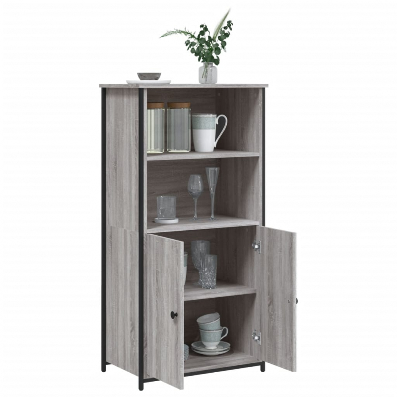 Highboard Grau Sonoma 62x36x121,5 cm Holzwerkstoff