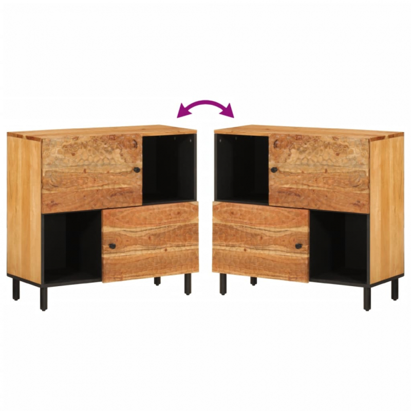 Beistellschrank 80x33x75 cm Massivholz Akazie