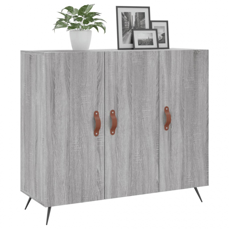 Sideboard Grau Sonoma 90x34x80 cm Holzwerkstoff