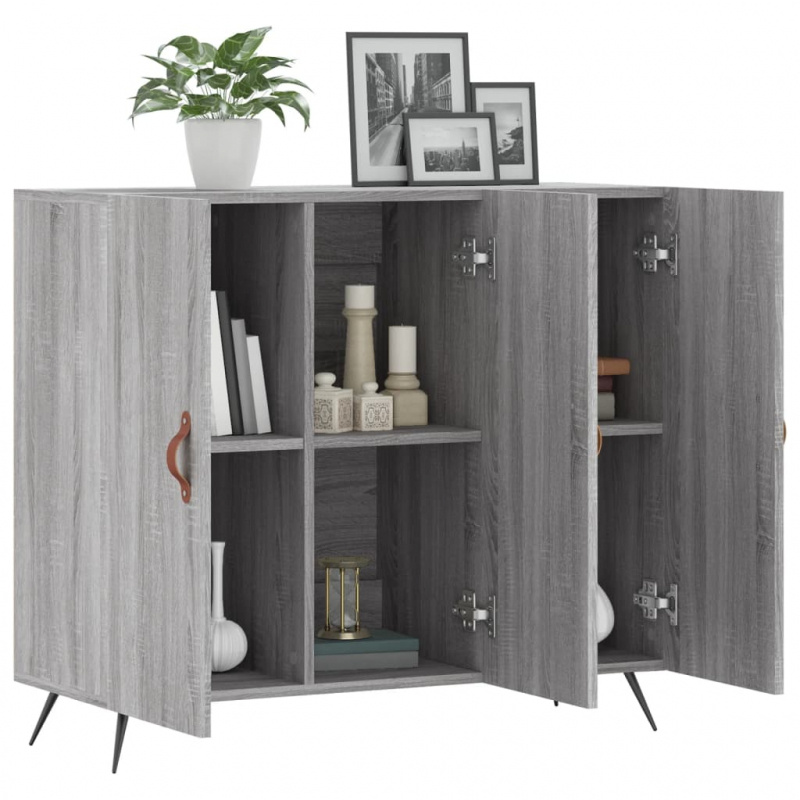 Sideboard Grau Sonoma 90x34x80 cm Holzwerkstoff