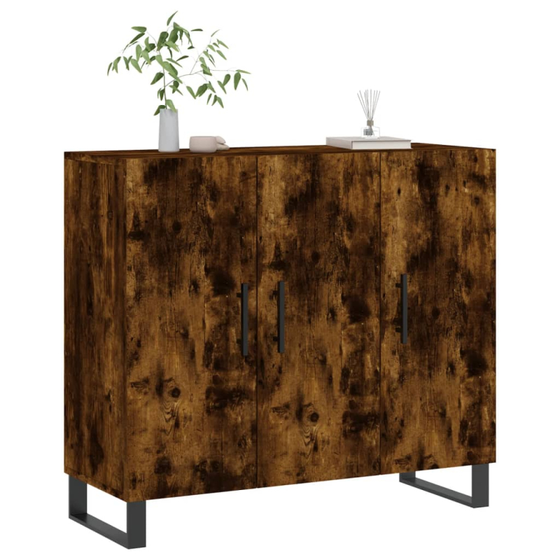 Sideboard Räuchereiche 90x34x80 cm Holzwerkstoff