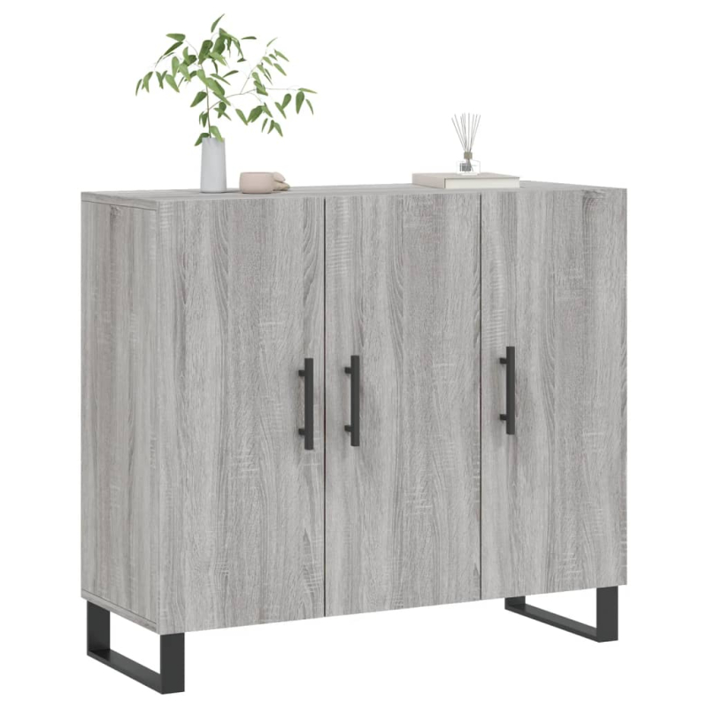 Sideboard Grau Sonoma 90x34x80 cm Holzwerkstoff