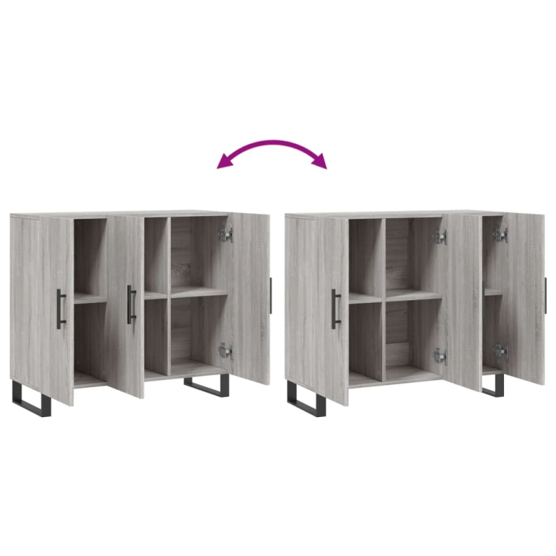 Sideboard Grau Sonoma 90x34x80 cm Holzwerkstoff