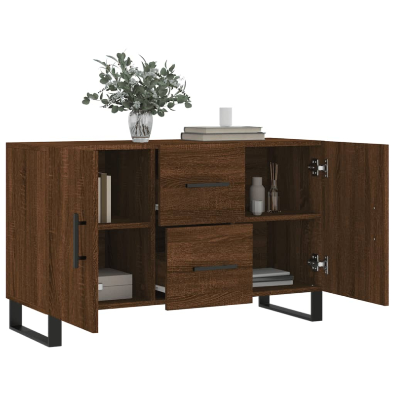Sideboard Braun Eichen-Optik 100x36x60 cm Holzwerkstoff