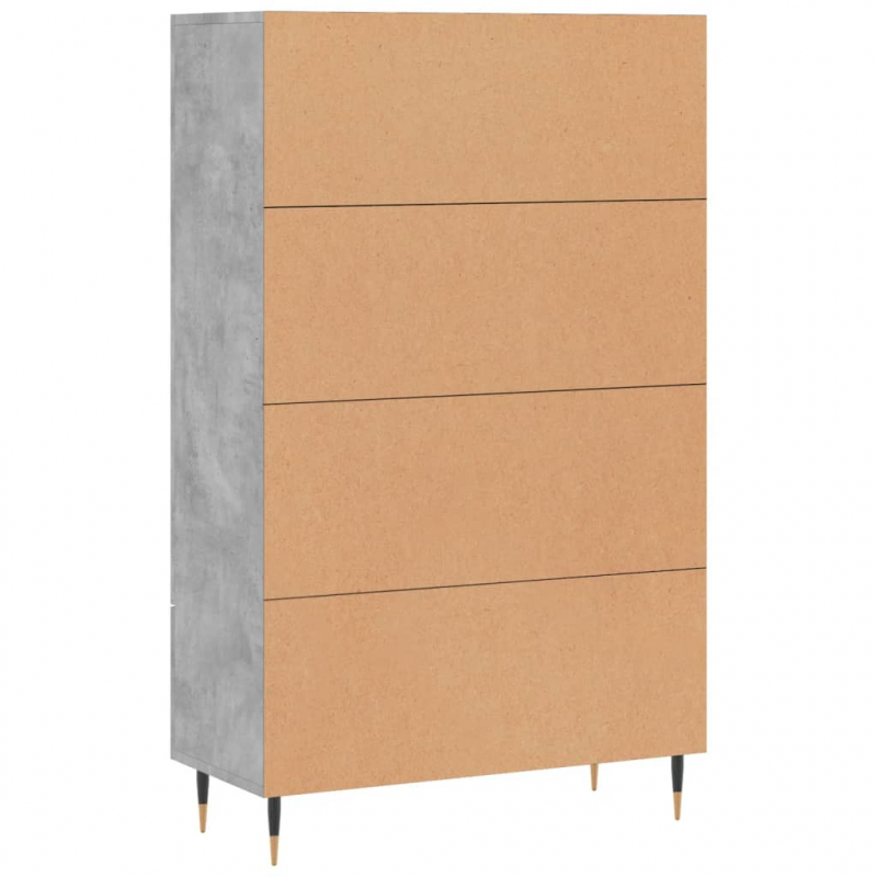 Highboard Betongrau 69,5x31x115 cm Holzwerkstoff