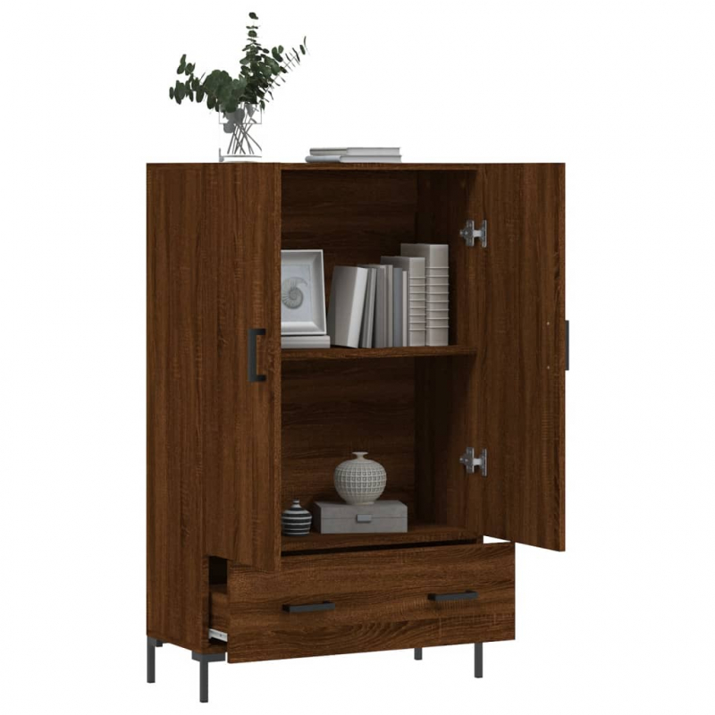 Highboard Braun Eichen-Optik 69,5x31x115 cm Holzwerkstoff