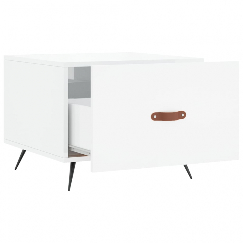 Couchtisch Hochglanz-Weiß 50x50x40 cm Holzwerkstoff