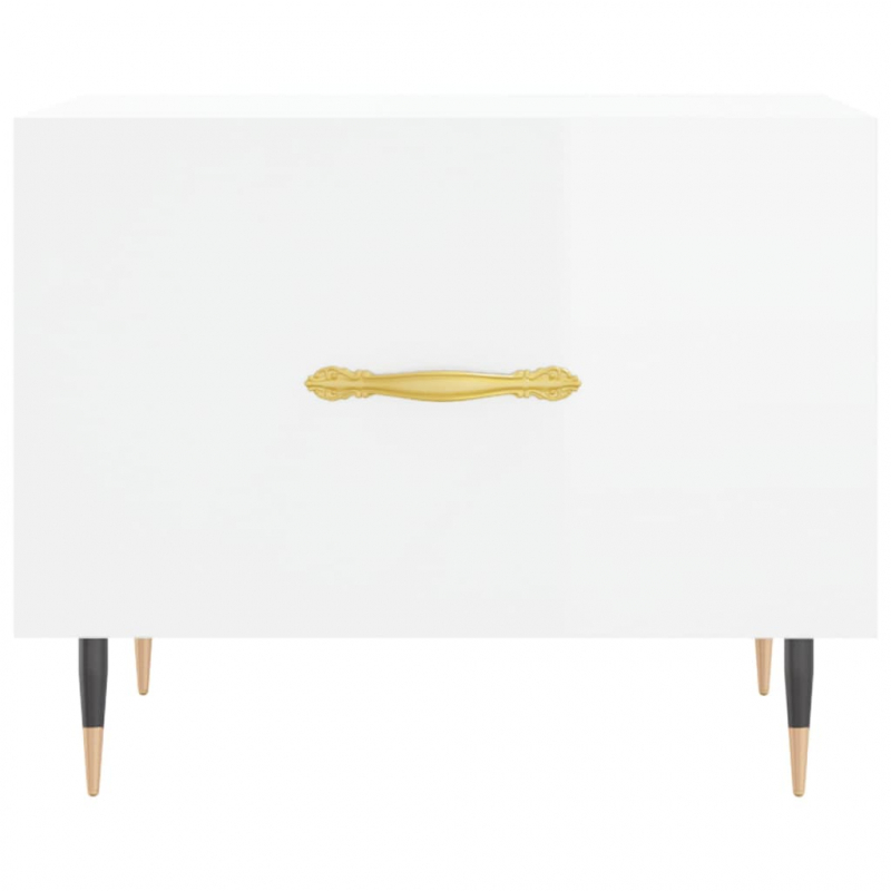 Couchtische 2 Stk. Hochglanz-Weiß 50x50x40 cm Holzwerkstoff