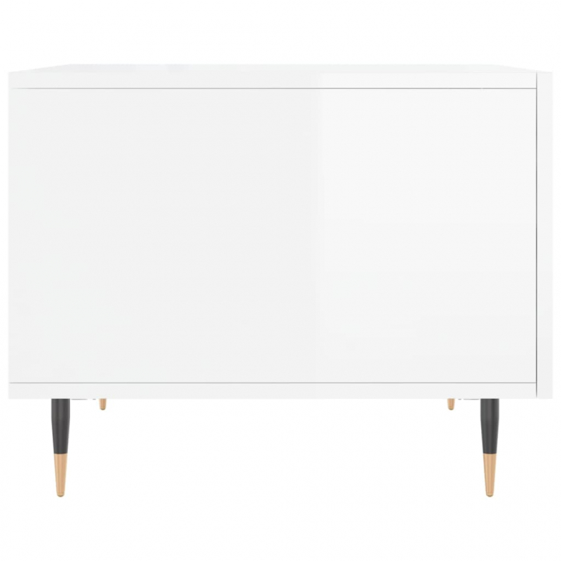 Couchtische 2 Stk. Hochglanz-Weiß 50x50x40 cm Holzwerkstoff