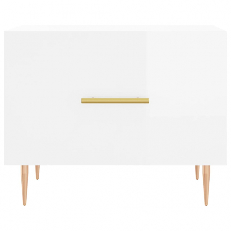 Couchtische 2 Stk. Hochglanz-Weiß 50x50x40 cm Holzwerkstoff