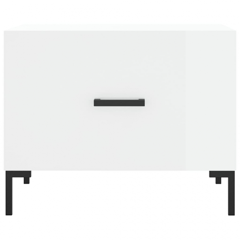 Couchtisch Hochglanz-Weiß 50x50x40 cm Holzwerkstoff