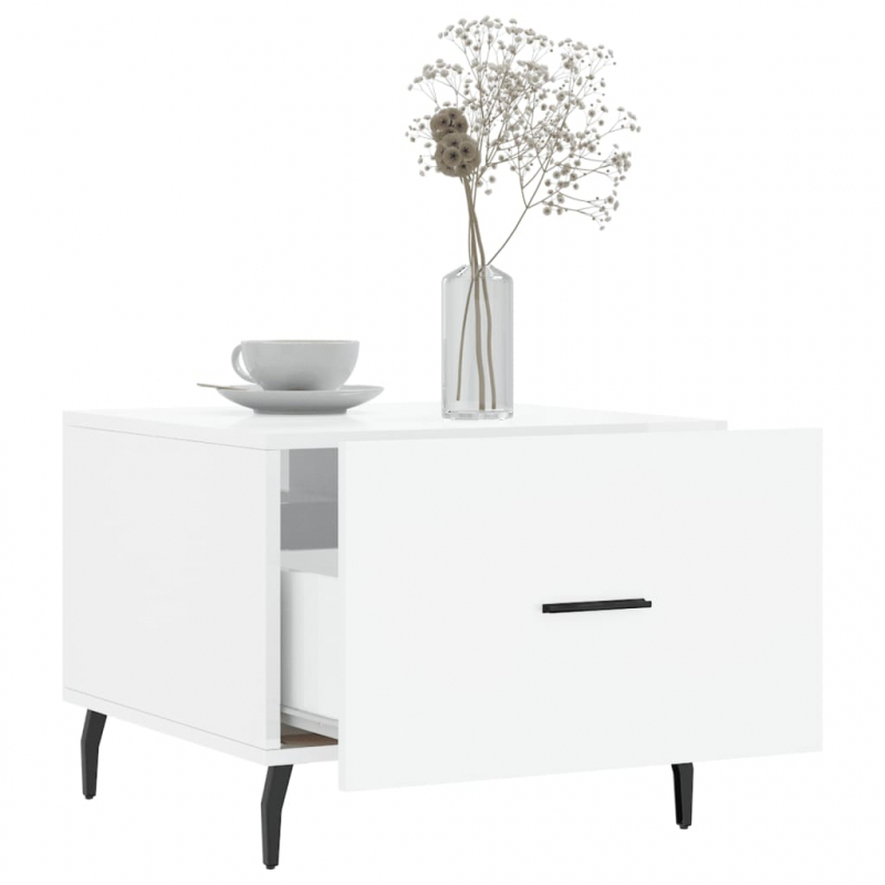 Couchtisch Hochglanz-Weiß 50x50x40 cm Holzwerkstoff