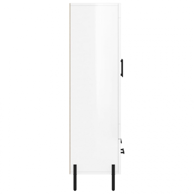 Highboard Hochglanz-Weiß 69,5x31x115 cm Holzwerkstoff