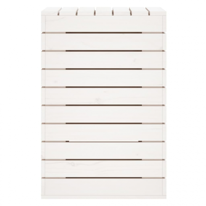 Wäschetruhe Weiß 44x44x66 cm Massivholz Kiefer