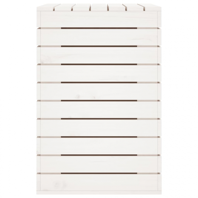 Wäschetruhe Weiß 88,5x44x66 cm Massivholz Kiefer