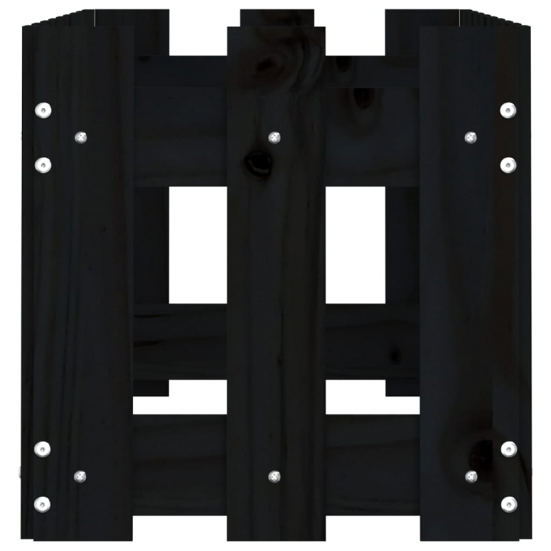 Hochbeet Latten-Design Schwarz 100x30x30 cm Massivholz Kiefer