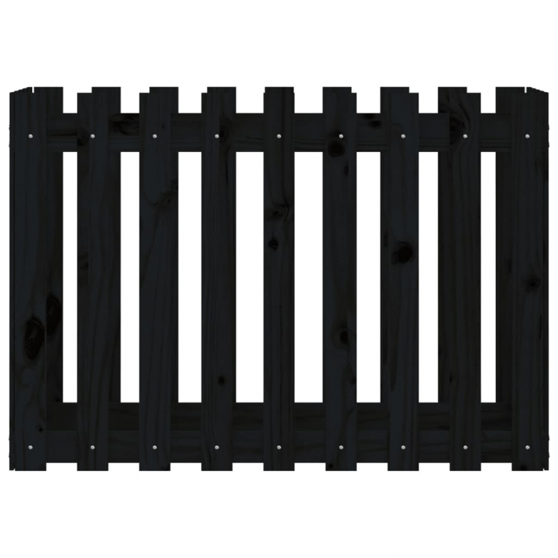 Hochbeet Latten-Design Schwarz 100x50x70 cm Massivholz Kiefer