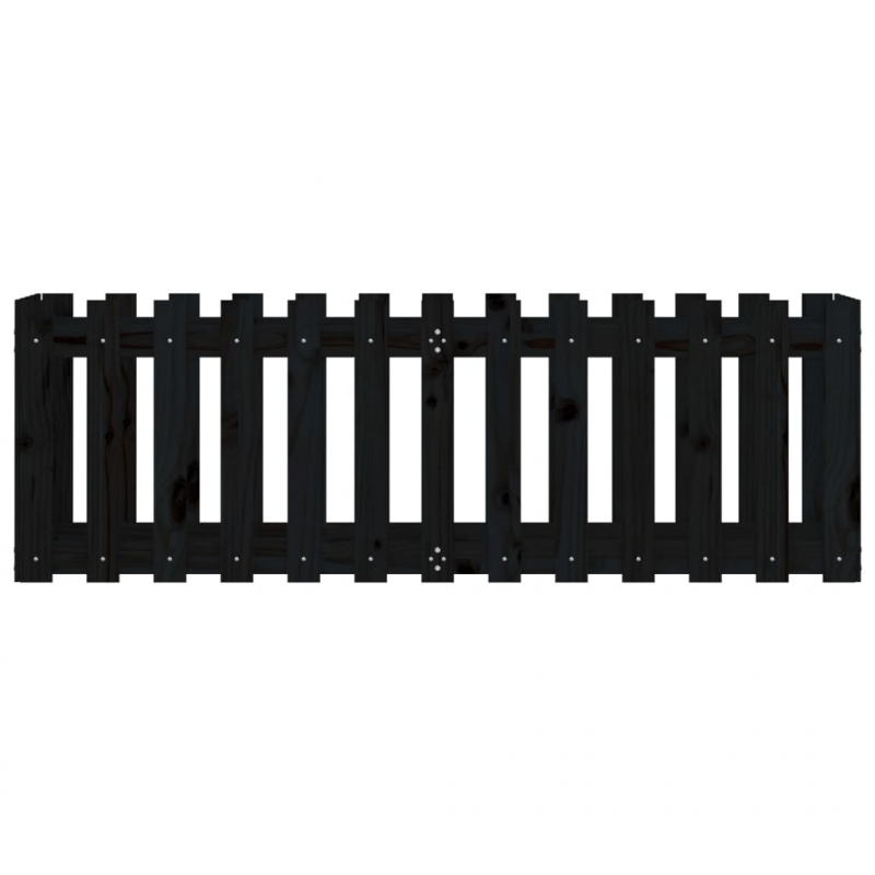 Hochbeet Latten-Design Schwarz 150x50x50 cm Massivholz Kiefer