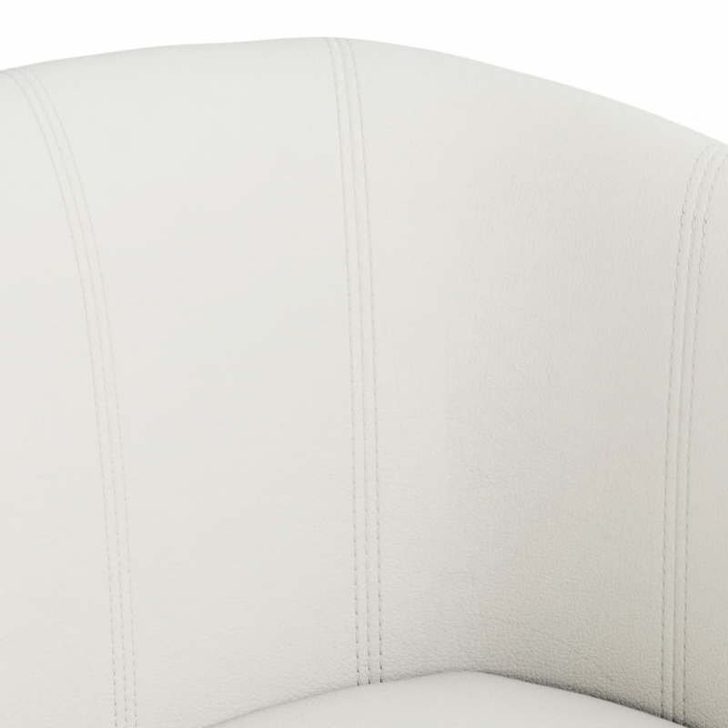 Clubsessel mit Fußhocker Weiß Kunstleder